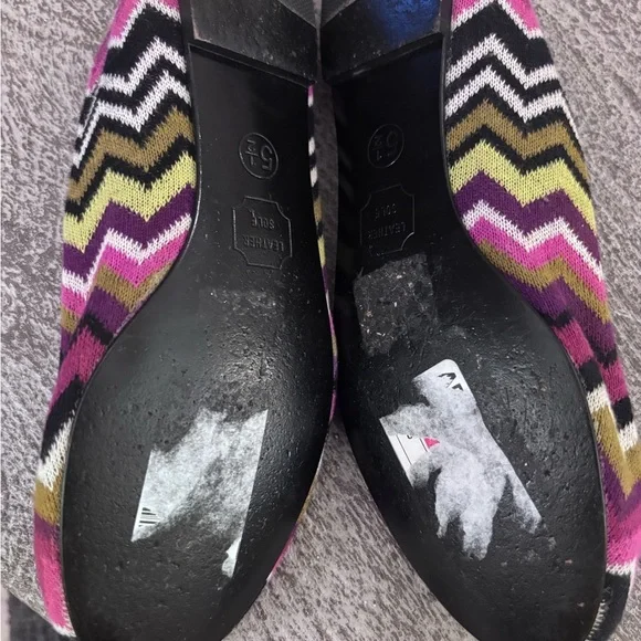 Missoni Multicolor Zigzag Flats Pink Green Black White - Picture 4 of 7